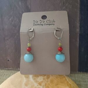 Ya Ya Club 925 Silver Gold Toned Lever Back Dangle Earrings